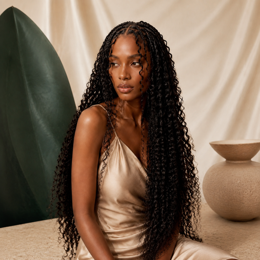 Braidelle Deep Wave Virgin Human Hair for Boho Braids, Natural Black 1B, 50g Bundle