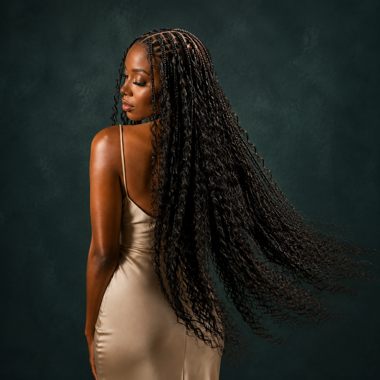 Braidelle Deep Wave Virgin Human Hair for Boho Braids, Natural Black 1B, 50g Bundle
