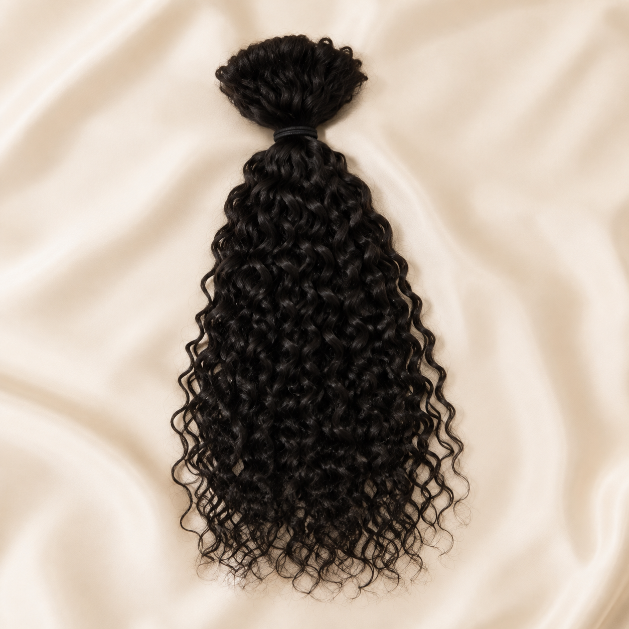 Braidelle Deep Wave Virgin Human Hair for Boho Braids, Natural Black 1B, 50g Bundle