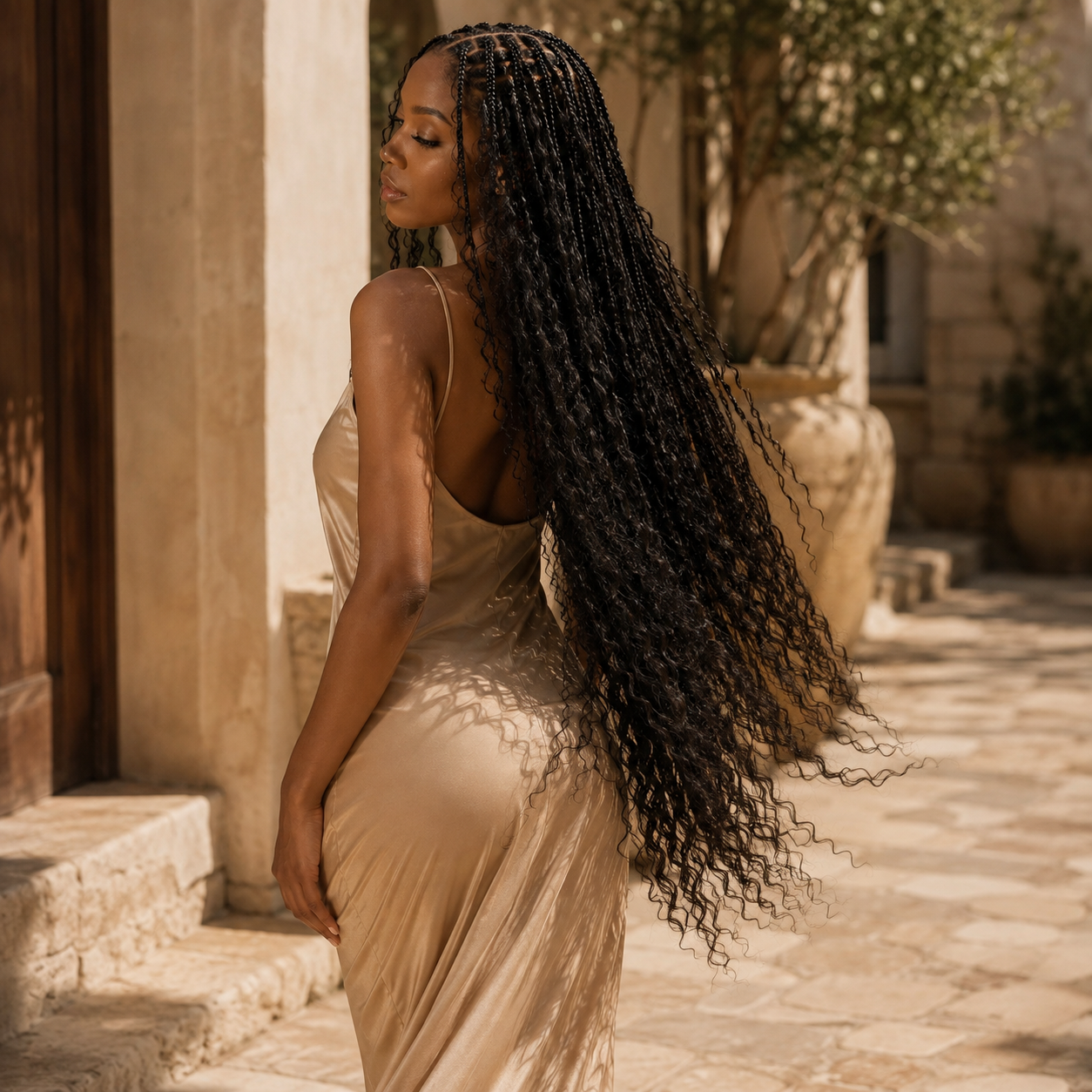 Braidelle Deep Wave Virgin Human Hair for Boho Braids, Natural Black 1B, 50g Bundle